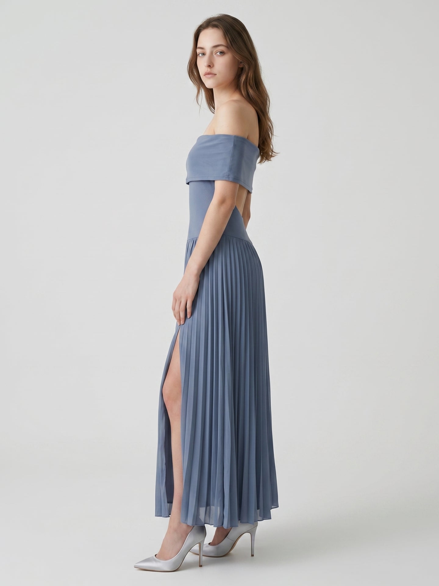 Stormy Chiffon A-Line Off-the-Shoulder Side Zip Ankle-Length Bridesmaid Dress - Curvevia