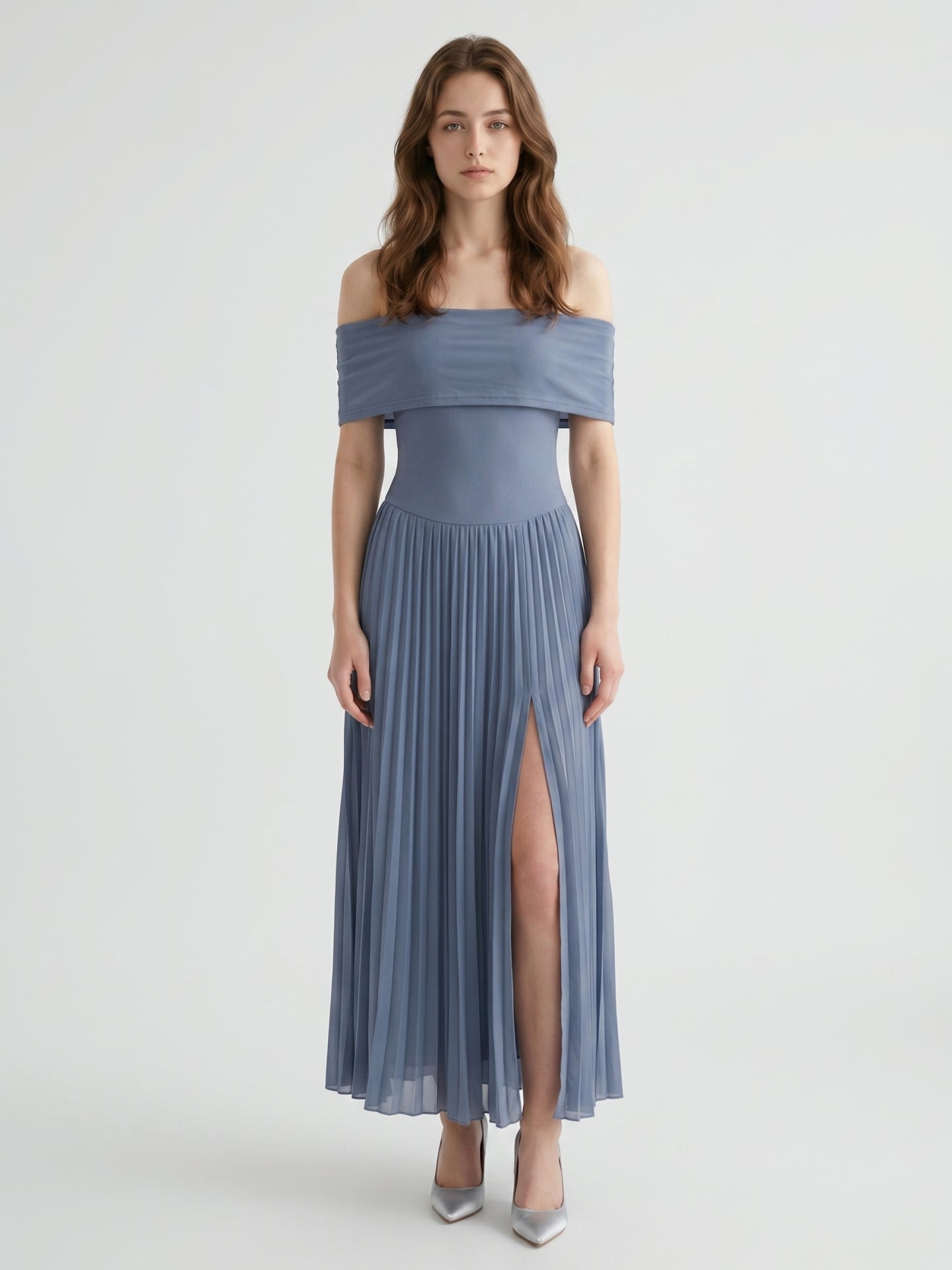 Stormy Chiffon A-Line Off-the-Shoulder Side Zip Ankle-Length Bridesmaid Dress - Curvevia