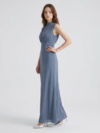 Stormy Chiffon A-Line Scoop Neck Back Zip Floor-Length Bridesmaid Dress - Curvevia