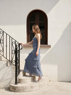 Stormy Chiffon A-Line Straight Neck Back Zip Floor-Length Bridesmaid Dress with Ruffle - Curvevia