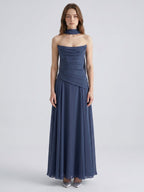 Stormy Chiffon A-Line Straight Neck Criss-Cross Straps Bridesmaid Dress - Curvevia