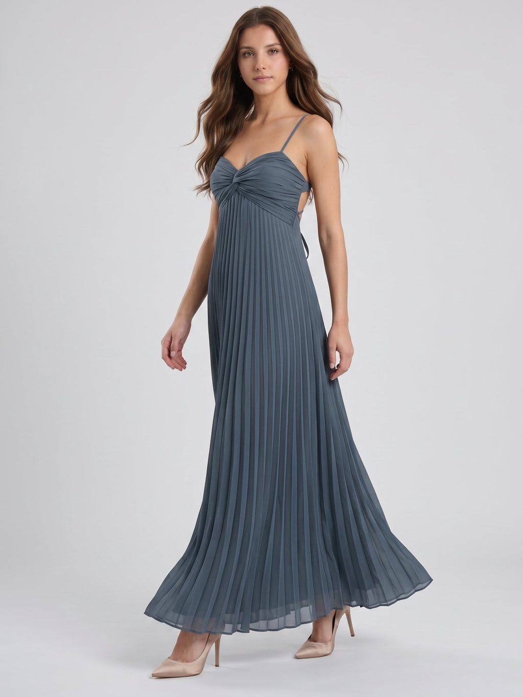 Stormy Chiffon A-Line Sweetheart Lace-up Floor-Length Bridesmaid Dress - Curvevia