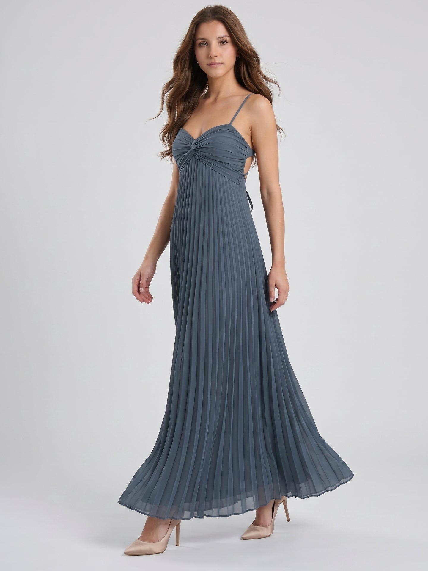 Stormy Chiffon A-Line Sweetheart Lace-up Floor-Length Bridesmaid Dress - Curvevia
