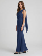 Stormy Chiffon Mermaid One Shoulder Back Zip Floor-Length Bridesmaid Dress - Curvevia