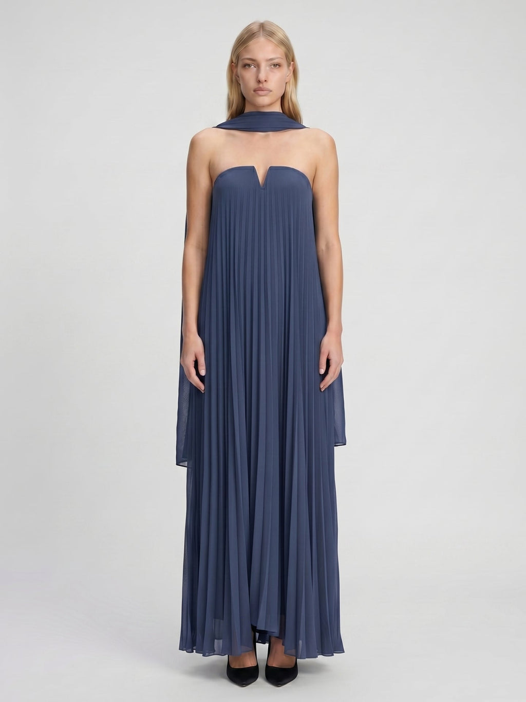 Stormy Chiffon Sheath Straight Neck Back Zip Floor-Length Bridesmaid Dress - Curvevia