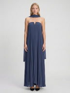 Stormy Chiffon Sheath Straight Neck Back Zip Floor-Length Bridesmaid Dress - Curvevia