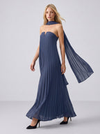 Stormy Chiffon Sheath Straight Neck Back Zip Floor-Length Bridesmaid Dress - Curvevia