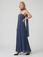 Stormy Chiffon Sheath Straight Neck Back Zip Floor-Length Bridesmaid Dress - Curvevia