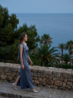 Stormy Satin Trumpet One Shoulder Back Zip Floor-Length Bridesmaid Dress with Bow - Curvevia