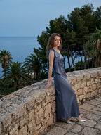 Stormy Satin Trumpet One Shoulder Back Zip Floor-Length Bridesmaid Dress with Bow - Curvevia