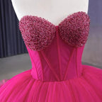 Quinceanera Dress Evening Dresses Sweep Train Sleeveless Pleated Ball Gown - Curvevia