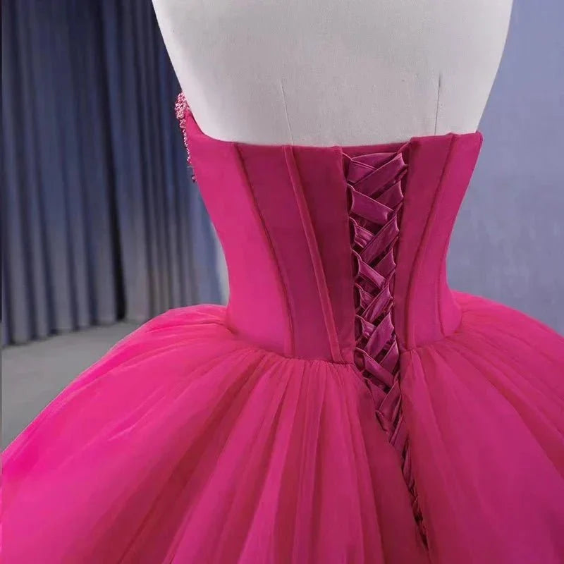 Quinceanera Dress Evening Dresses Sweep Train Sleeveless Pleated Ball Gown - Curvevia