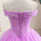 Lilac Off the Shoulder Quinceanera Dress Ball Gown With Appliqued - Curvevia