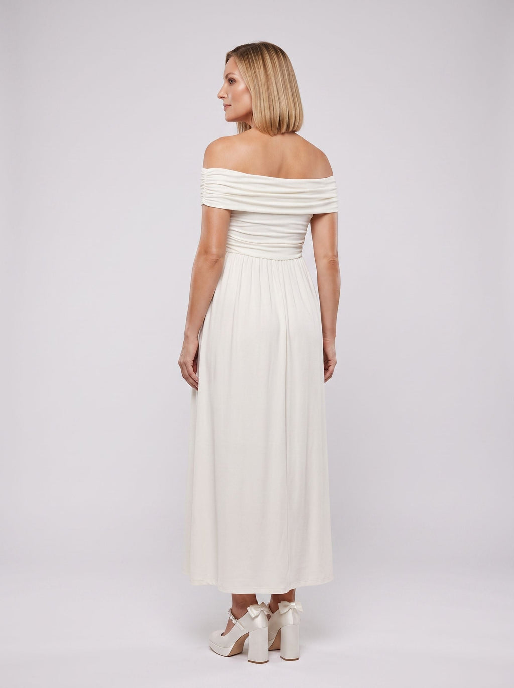 White Chiffon A-Line One Shoulder Backless Ankle-Length Maternity Bridesmaid Dress - Curvevia