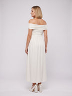 White Chiffon A-Line One Shoulder Backless Ankle-Length Maternity Bridesmaid Dress - Curvevia