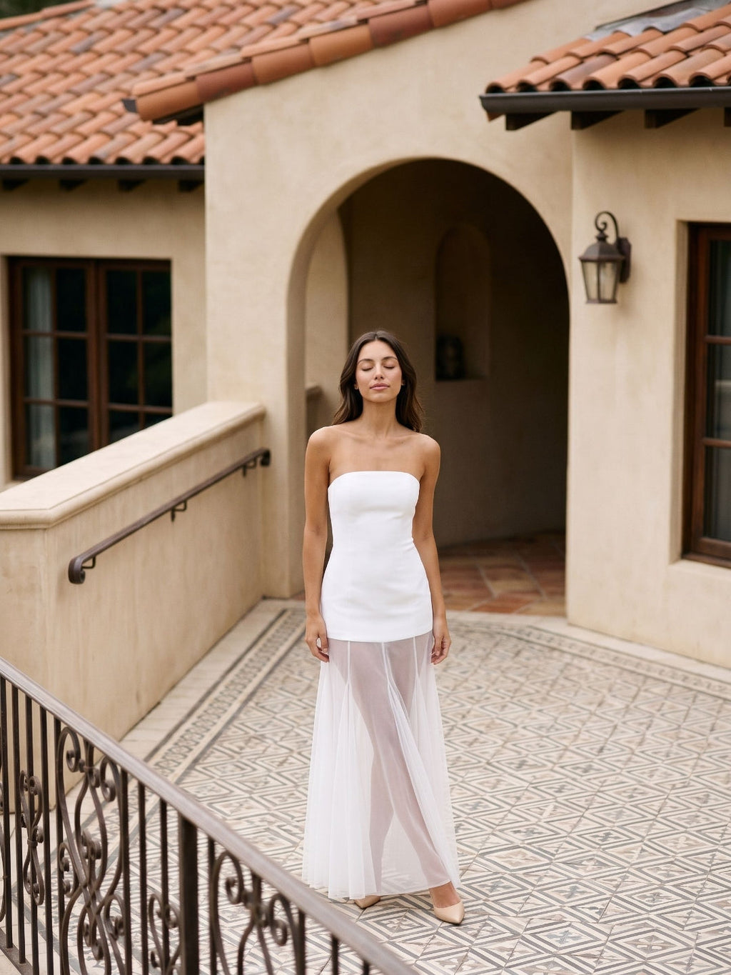 White Matte Satin Sheath Straight Neck Back Zip Floor-Length Evening Dress - Curvevia