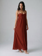 Wine Chiffon Empire Sweetheart Backless Ankle-Length Bridesmaid Dress - Curvevia
