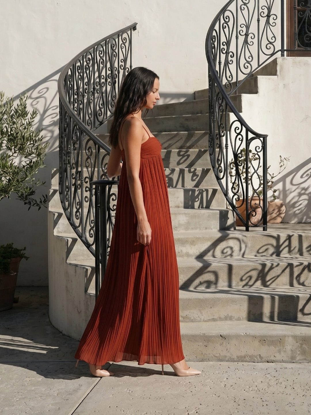 Wine Chiffon Empire Sweetheart Backless Ankle-Length Bridesmaid Dress - Curvevia