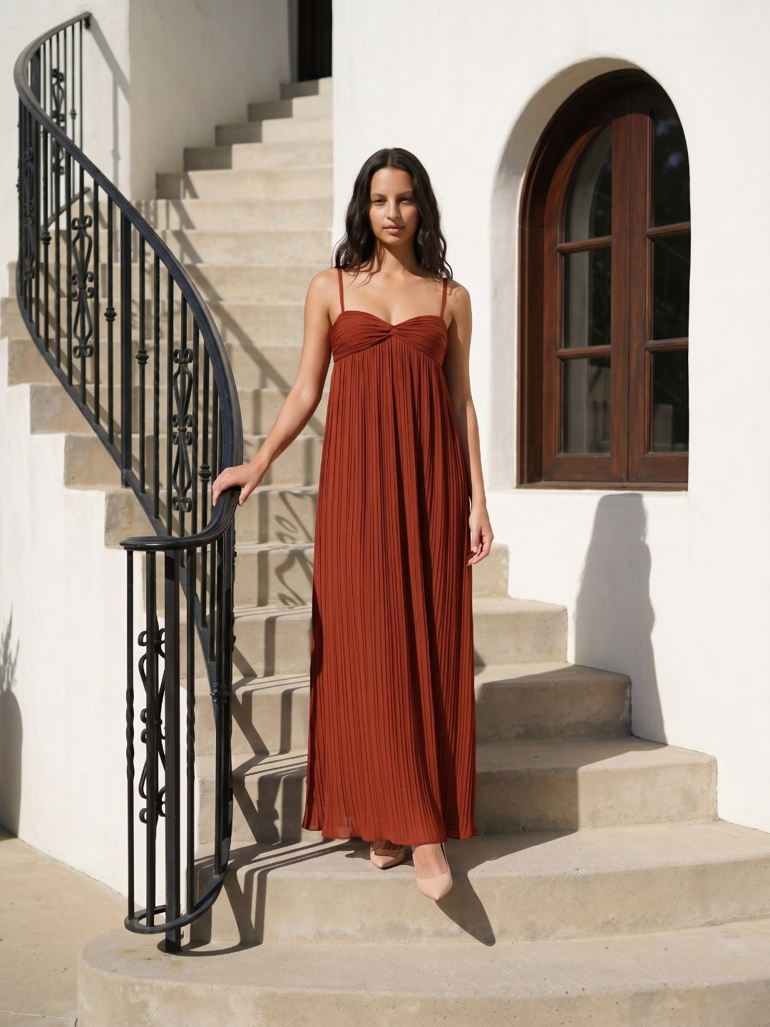 Wine Chiffon Empire Sweetheart Backless Ankle-Length Bridesmaid Dress - Curvevia