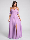 Wisteria Chiffon Empire Sweetheart Back Zip Floor-Length Bridesmaid Dress - Curvevia