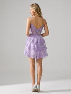 Wisteria Tulle A-Line Sweetheart Back Zip Short Homecoming Dress with Sequins - Curvevia