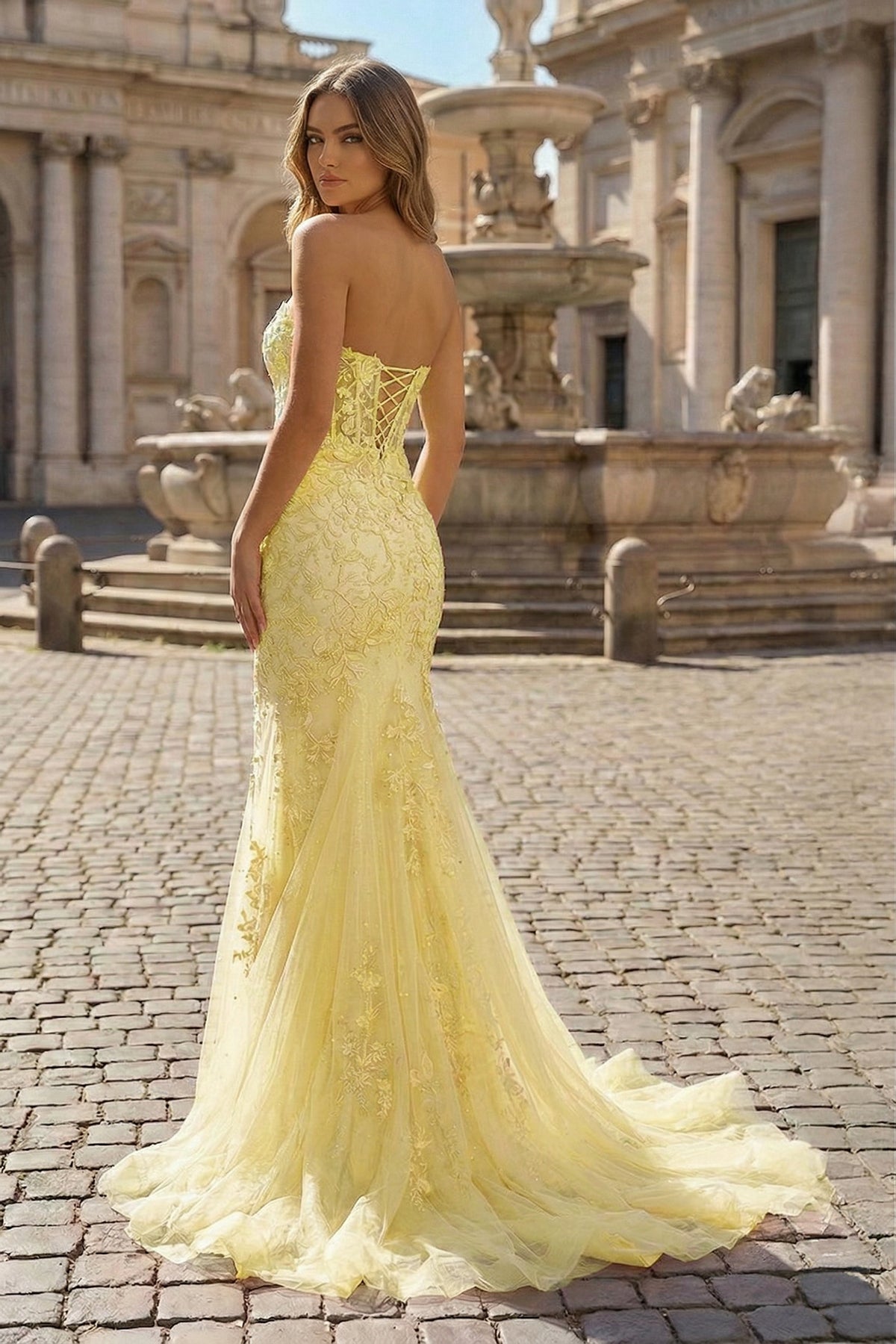 Mermaid Sweetheart Tulle Lace Evening Dress - Curvevia