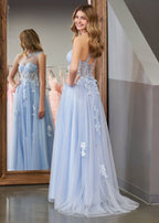 A Line One Shoulder Black Long Prom Dress with Appliques - Curvevia