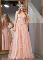 A Line One Shoulder Black Long Prom Dress with Appliques - Curvevia