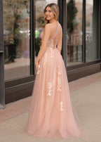 A Line One Shoulder Black Long Prom Dress with Appliques - Curvevia