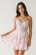 A- Line Sky Blue Sequins Multi-Layers Short Homecoming Dress - Curvevia