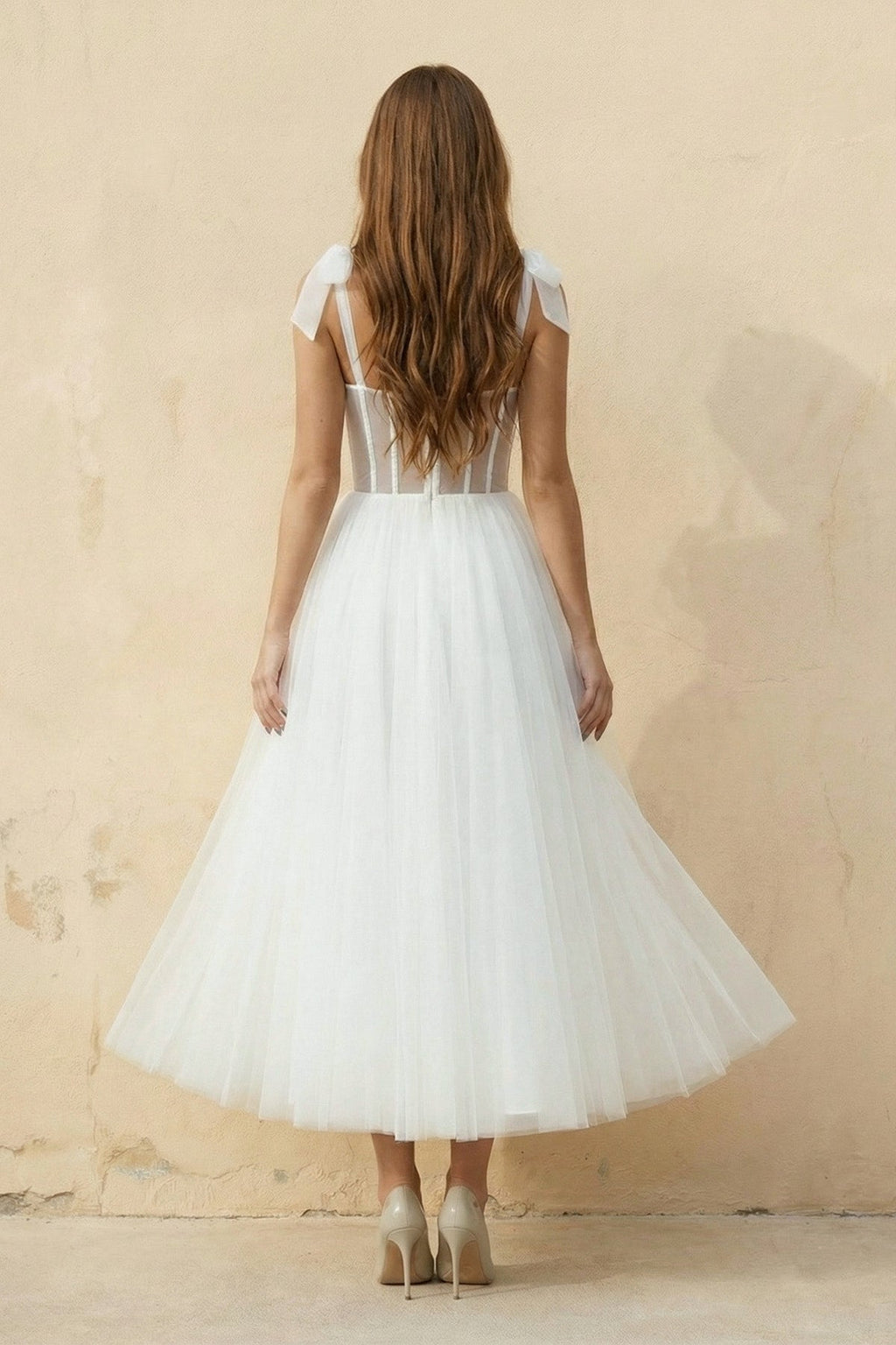 Sex Short White Wedding Dresses With Tulle Tea-Length - Curvevia
