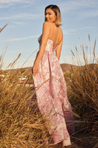 A-Line Sweetheart Floral Printed Long Prom Dresses - Curvevia