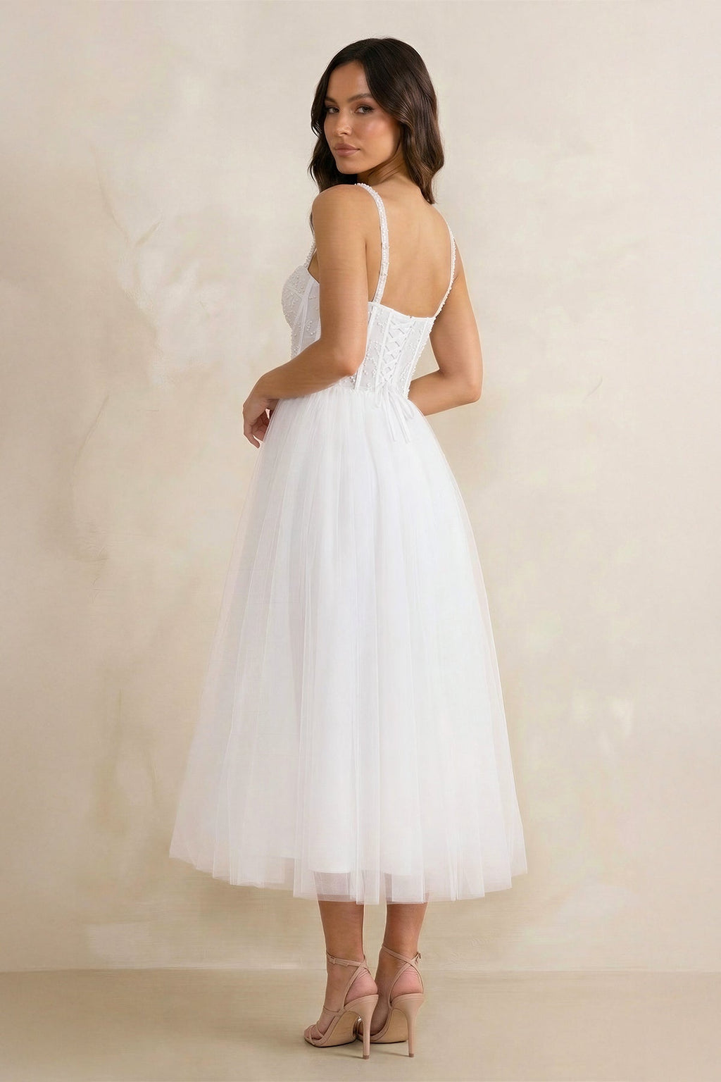 A-Line Sweetheart symmetrical Satin Wedding Dresses With Cascading Ruffles - Curvevia