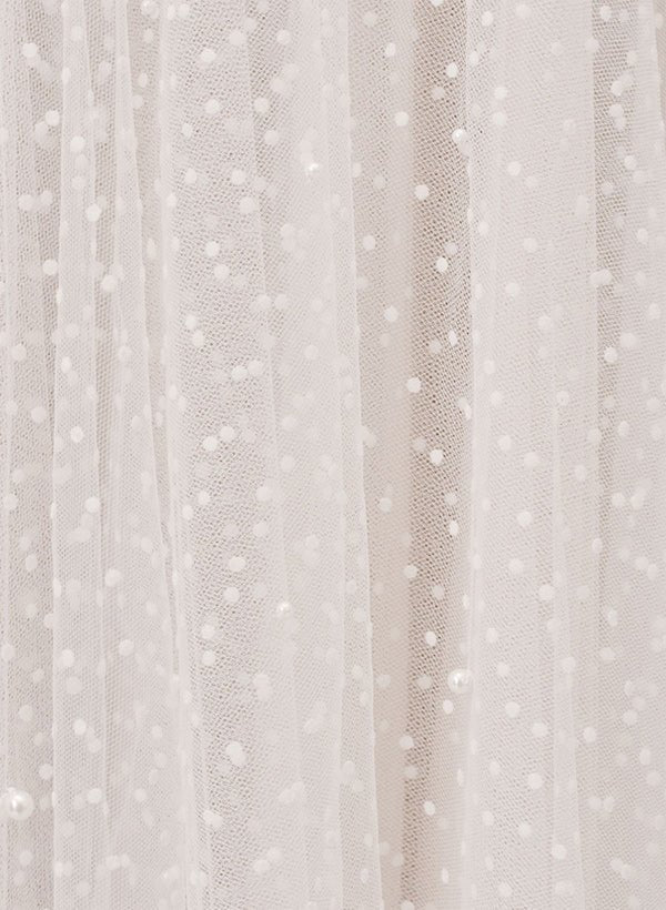 A-Line Sweetheart Sleeveless Tulle Tea-Length Wedding Dresses With Pleated - Curvevia