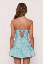 Candy Pink Sweetheart Jacquard A-Line Ruffled Homecoming Dress - Curvevia