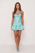 Candy Pink Sweetheart Jacquard A-Line Ruffled Homecoming Dress - Curvevia