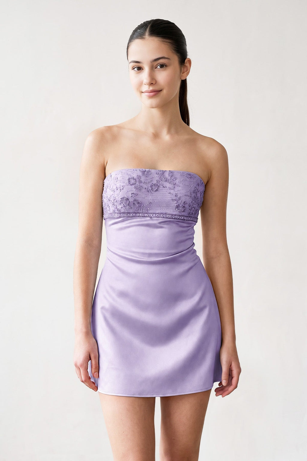 Aqua Strapless Appliqued Satin Sheath Homecoming Dress - Curvevia