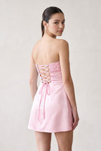 Aqua Strapless Appliqued Satin Sheath Homecoming Dress - Curvevia
