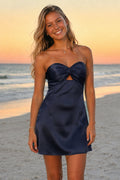 Aqua Sweetheart A Line Short Homecoming Dresses With Keyhole - Curvevia