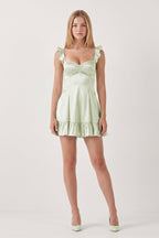 Aqua Sweetheart Ruffled A-Line Satin Wedding Guest Dress - Curvevia