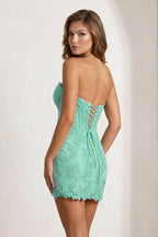 Aqua Sweetheart Sheath Embroidered Appliqued Corset Homecoming Dress - Curvevia