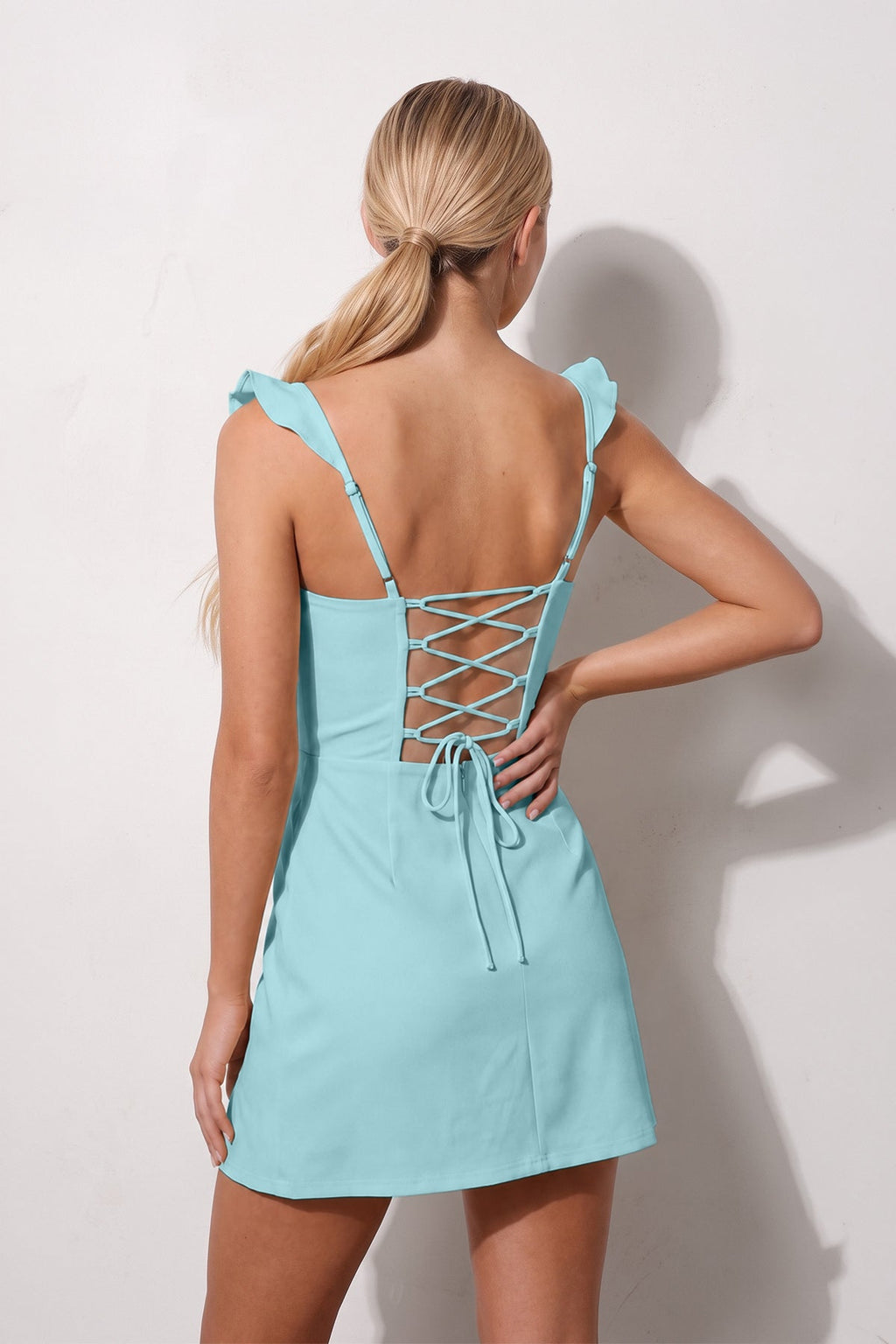 Yellow Sweetheart Sheath Ruffled Linen Homecoming Dress With Slit - Curvevia