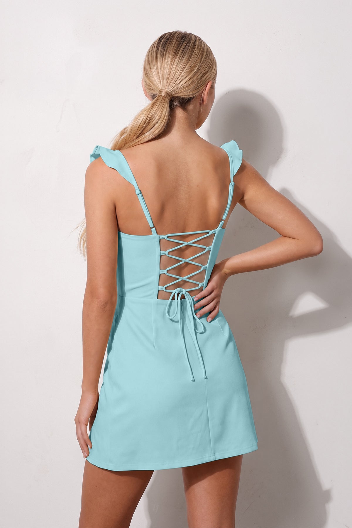 Yellow Sweetheart Sheath Ruffled Linen Homecoming Dress With Slit - Curvevia