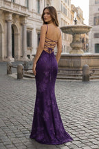 Yellow Spaghetti Straps Sheath Long Prom Dresses With Floral Embroidery - Curvevia