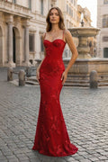 Yellow Spaghetti Straps Sheath Long Prom Dresses With Floral Embroidery - Curvevia