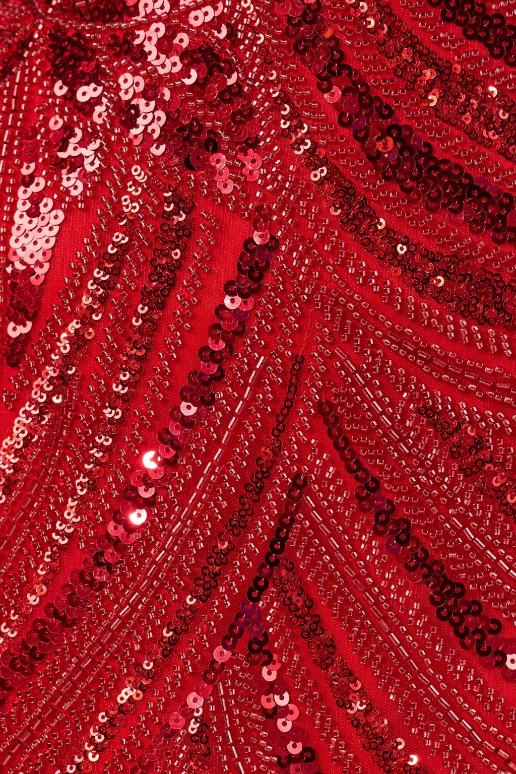 Red Sweetheart Mermaid Sequined Long Formal Prom Dresses With Slit - Curvevia