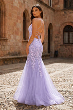 Sage Green Spaghetti Straps Mermaid Prom Dress With Appliques - Curvevia