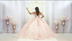 Ball-Gown Pink Off-the-Shoulder Quinceanera Dresses - Curvevia
