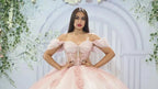 Ball-Gown Pink Off-the-Shoulder Quinceanera Dresses - Curvevia