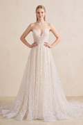 Beautiful A Line Spaghetti Straps Light Champagne Wedding Dress - Curvevia